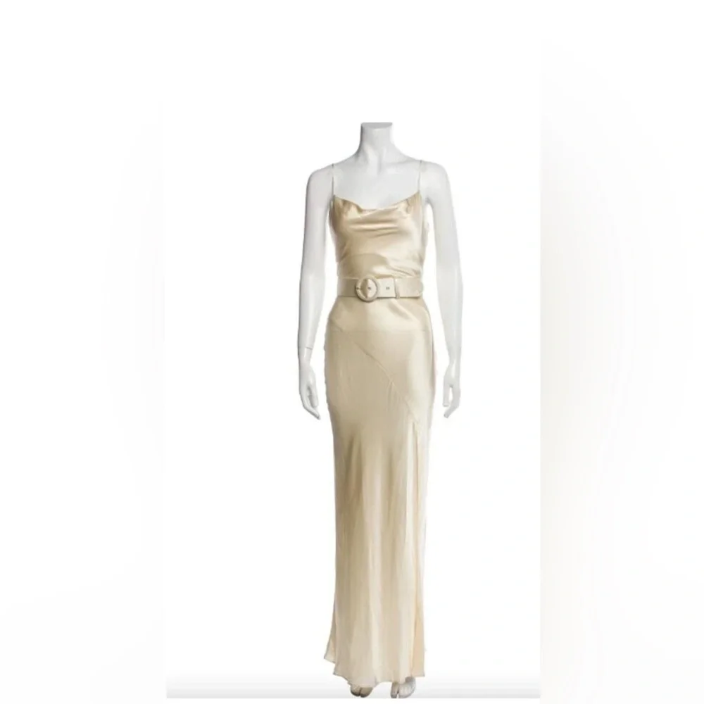 Nicholas Lucinda Cream Satin Dress - Picture 1 of 8